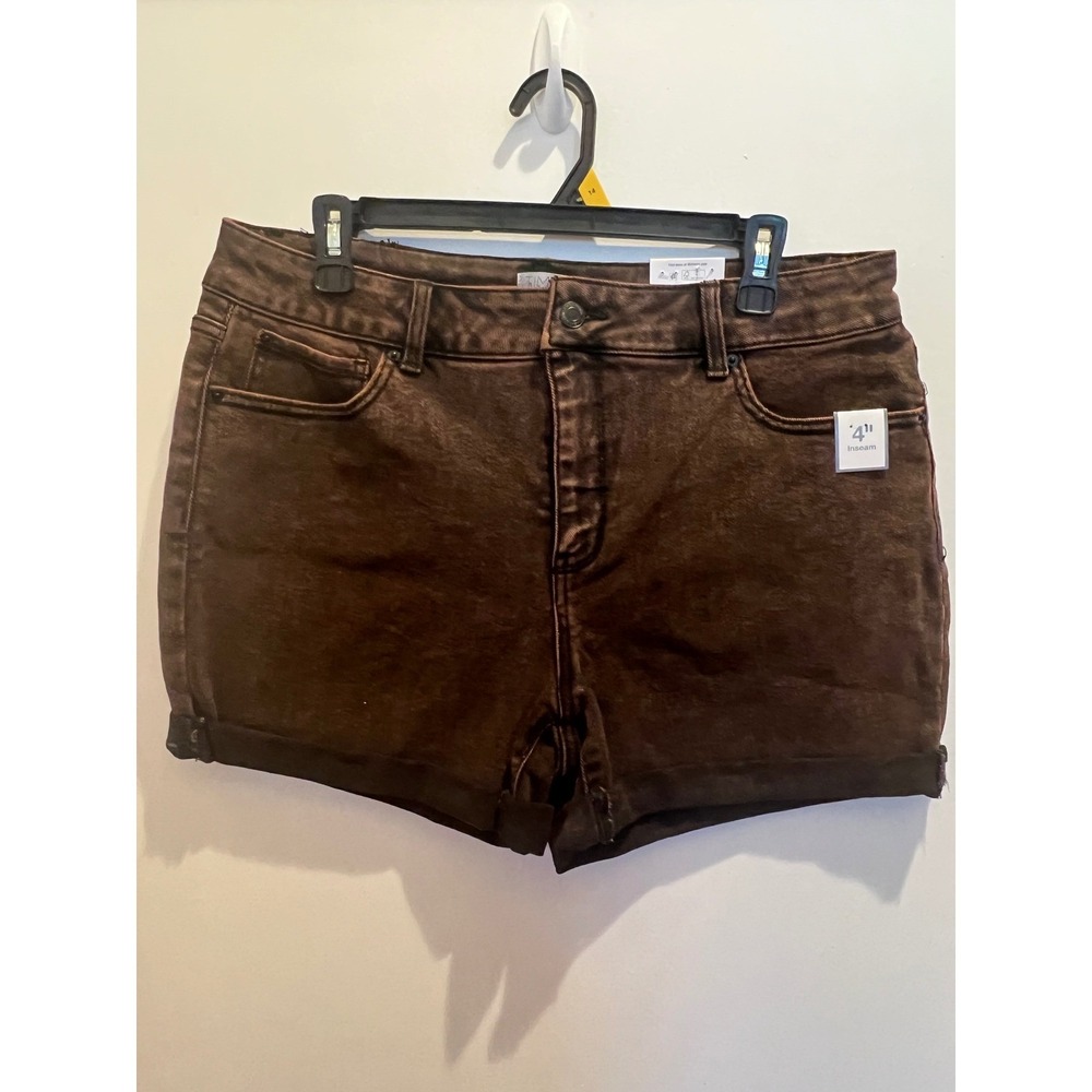Time and Tru Women's Mid Rise Denim Short, 4" Inseam, size 14 / F-010